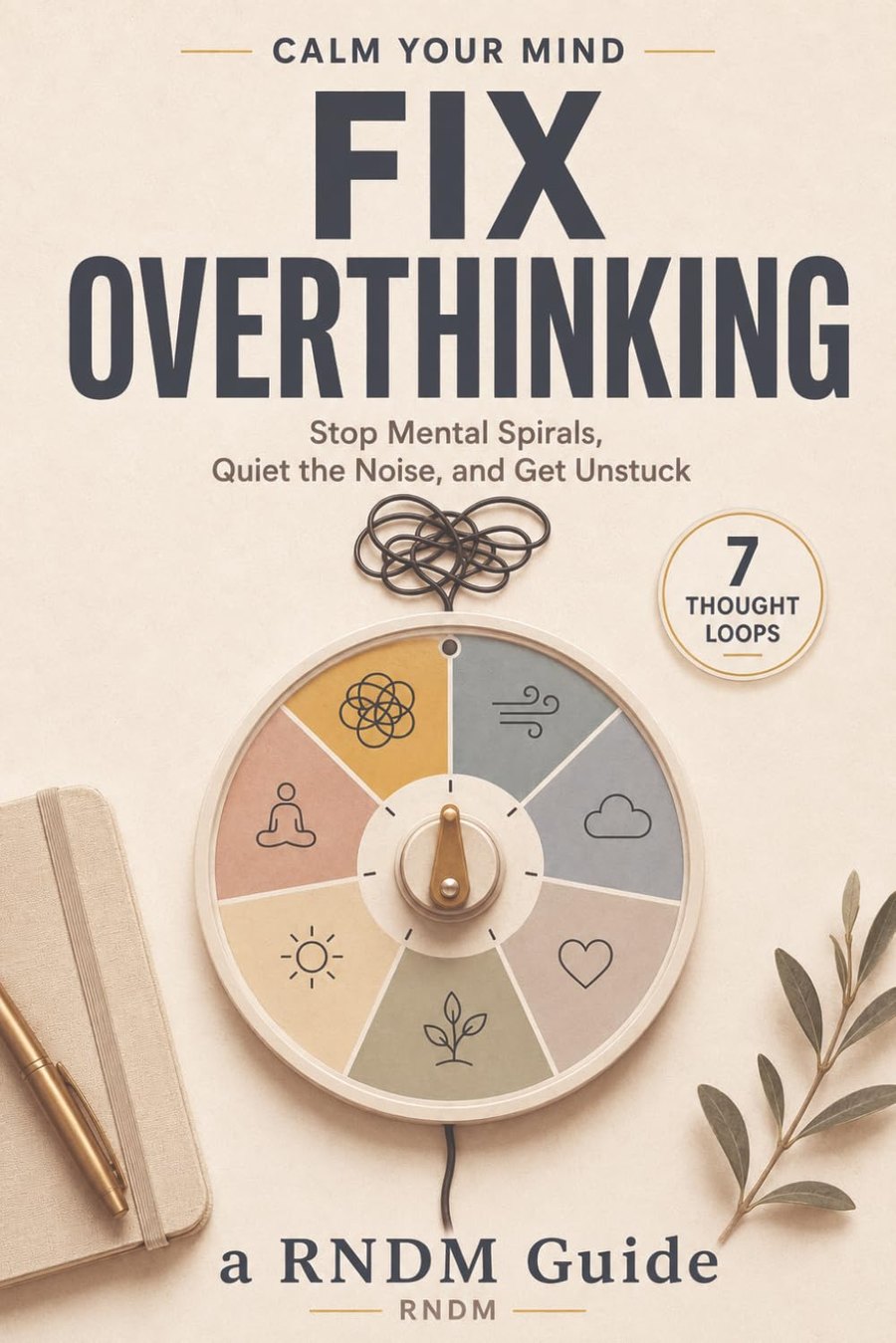Front cover of Fix Overthinking (The Loop): Stop mental spirals, quiet the noise, and get unstuck, by a RNDM Guide