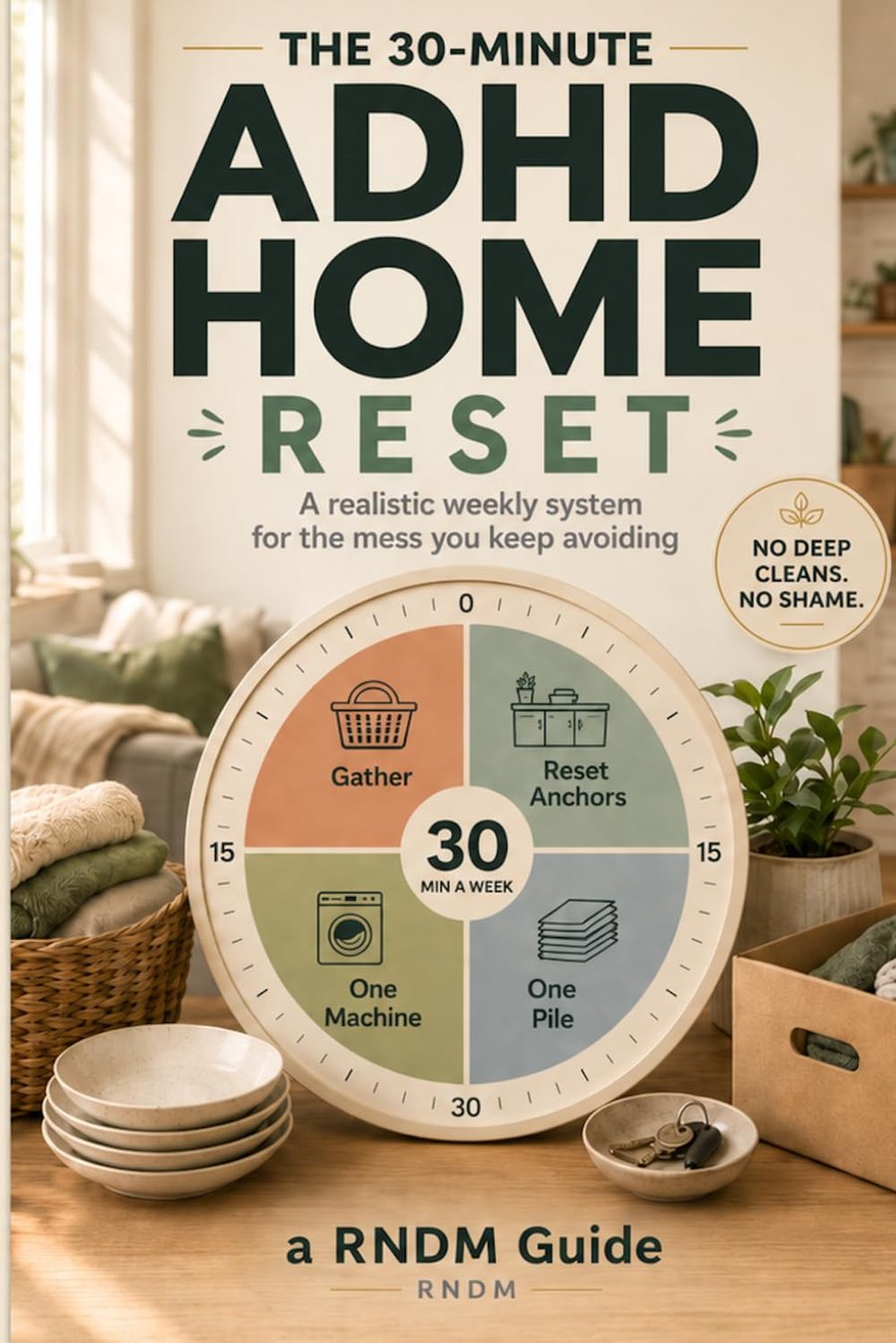 Front cover of The 30-Minute ADHD Home Reset: A livable home. Not a perfect one., by a RNDM Guide